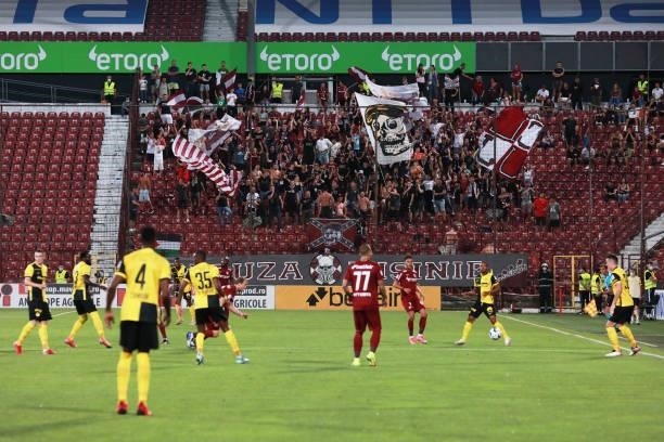 Inside view of the stadium during the UEFA Champions League Third Qualifying Round Leg One match between CFR Cluj and BSC Young Boys at Stadionul Dr....