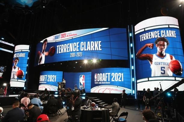 The NBA honors Terrence Clarke as a honorary draft selection during the 2021 NBA Draft on July 29, 2021 at the Barclays Center, New York. NOTE TO...