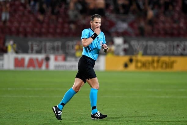 Referee Danny Makkelie in action during CFR Cluj vs BSC Young Boys, UEFA Champions League, Dr. Constantin Radulescu Stadium, Cluj-Napoca, Romania, 3...