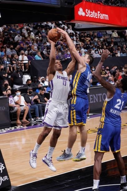 Robert Woodard II shoots the ball against the Golden State Warriors during the 2021 California Classic Summer League on August 3, 2021 at Golden 1...
