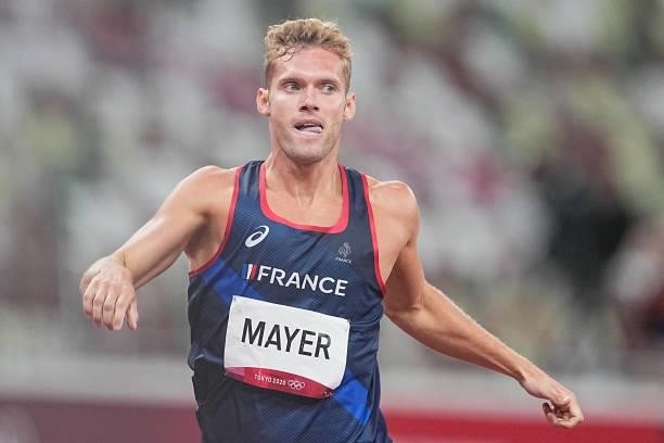 August 2021, Japan, Tokio: Athletics: Olympics, Men's 400m Decathlon, at the Olympic Stadium. Kevin Mayer from France in action. Photo: Michael...