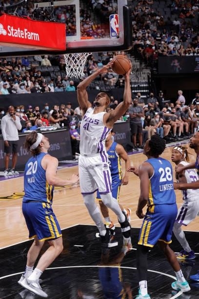 Johnathan Williams of the Sacramento Kings shoots the ball against the Golden State Warriors during the 2021 California Classic Summer League on...