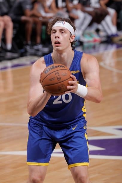 Nick Mayo of the Golden State Warriors shoots the ball against the Sacramento Kings during the 2021 California Classic Summer League on August 3,...