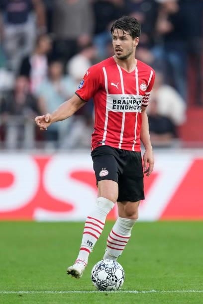 Marco van Ginkel of PSV during the UEFA Champions League match between PSV v FC Midtjylland at the Philips Stadium on August 3, 2021 in Eindhoven...