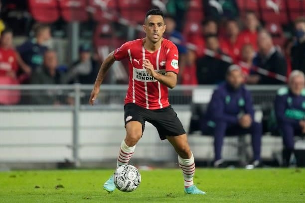 Eran Zahavi of PSV during the UEFA Champions League match between PSV v FC Midtjylland at the Philips Stadium on August 3, 2021 in Eindhoven...