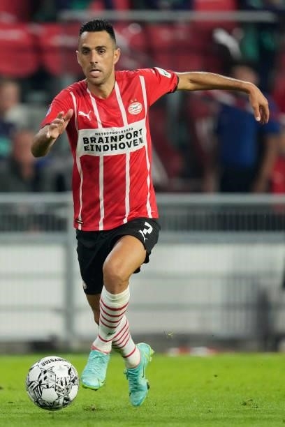 Eran Zahavi of PSV during the UEFA Champions League match between PSV v FC Midtjylland at the Philips Stadium on August 3, 2021 in Eindhoven...