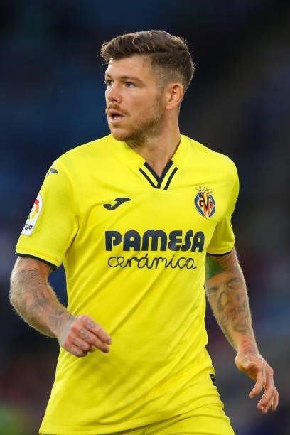 Alberto Moreno of Villarreal CF during the Pre Season Friendly fixture between Leicester City and Villarreal at The King Power Stadium on August 4,...