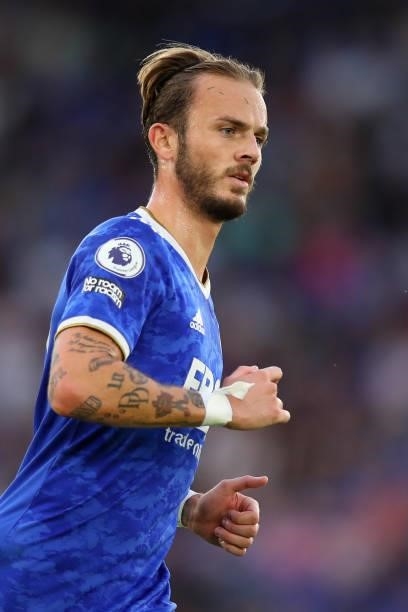 James Maddison of Leicester City during the Pre Season Friendly fixture between Leicester City and Villarreal at The King Power Stadium on August 4,...