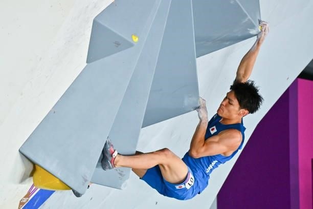 Tomoa NARASAKI of Japan during the Men's Combined, Bouldering Qualification on August 5, 2021 in Tokyo, Japan.