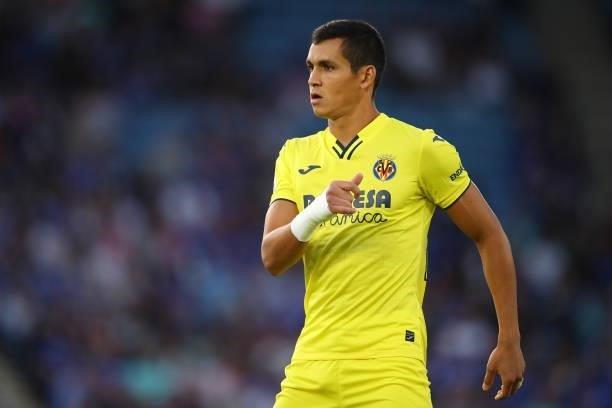 Aissa Mandi of Villarreal CF during the Pre Season Friendly fixture between Leicester City and Villarreal at The King Power Stadium on August 4, 2021...