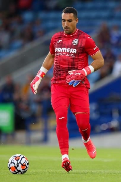 Sergio Asenjo of Villarreal CF during the Pre Season Friendly fixture between Leicester City and Villarreal at The King Power Stadium on August 4,...