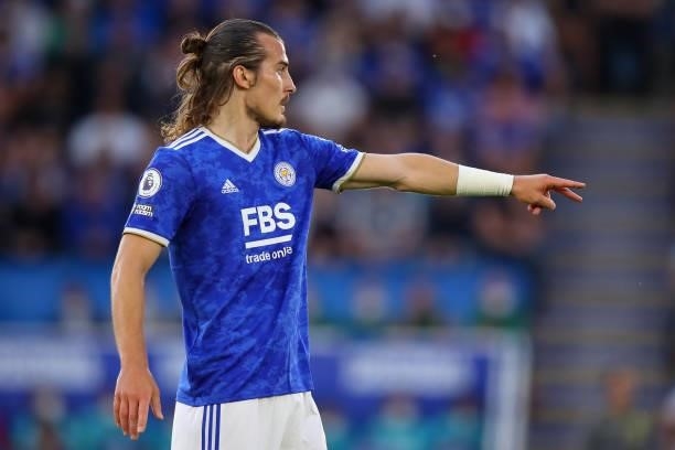 Caglar Soyuncu of Leicester City during the Pre Season Friendly fixture between Leicester City and Villarreal at The King Power Stadium on August 4,...