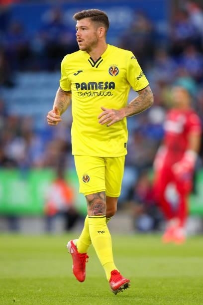 Alberto Moreno of Villarreal CF during the Pre Season Friendly fixture between Leicester City and Villarreal at The King Power Stadium on August 4,...