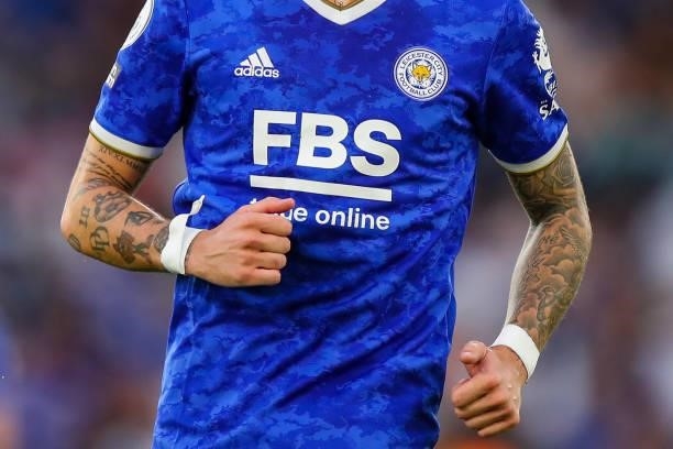 Tattoos on the arms of James Maddison of Leicester City during the Pre Season Friendly fixture between Leicester City and Villarreal at The King...