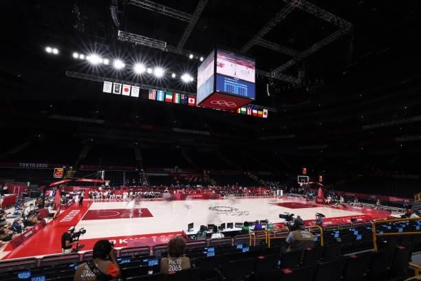 An overall arena shot during the the USA Basketball Womens National Team game Serbia Women's National Team during semifinals of the 2020 Tokyo...