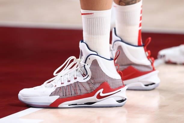 The sneakers of Brittney Griner of the USA Women's National Team during the game against the Serbia Women's National Team during semifinals of the...
