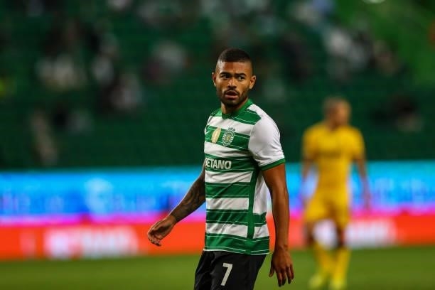 Bruno Tabata of Sporting CP during the Liga Bwin match between Sporting CP and FC Vizela at Estadio Jose Alvalade on August 8, 2021 in Lisbon,...