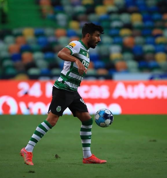 Ricardo Esgaio of Sporting CP in action during the Liga Bwin match between Sporting CP and FC Vizela at Estadio Jose Alvalade on August 6, 2021 in...