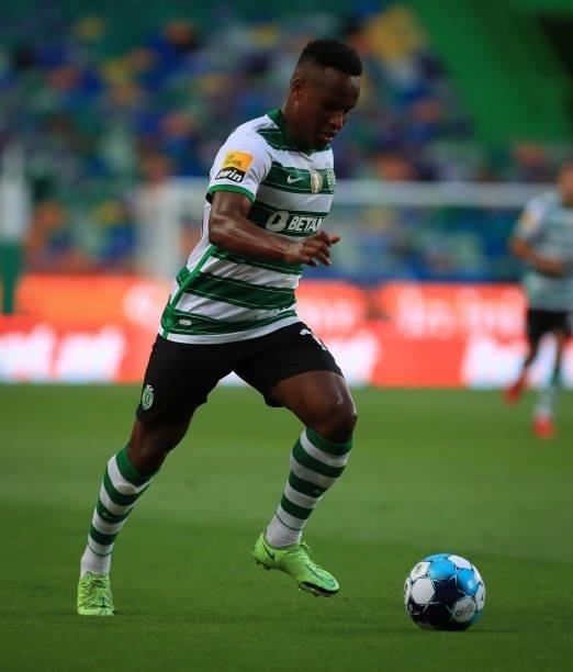 Jovane Cabral of Sporting CP in action during the Liga Bwin match between Sporting CP and FC Vizela at Estadio Jose Alvalade on August 6, 2021 in...