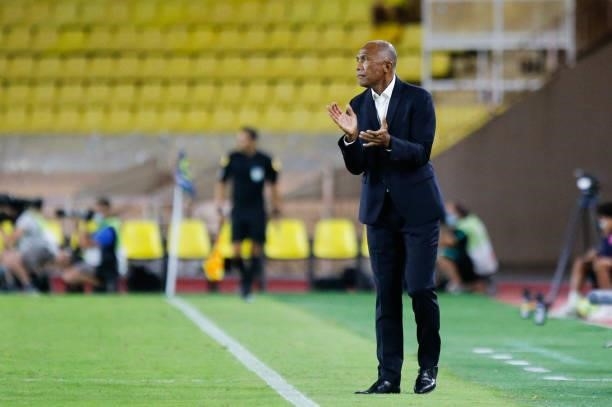 Antoine KOMBOUARE head coach of Nantes during the Ligue 1 football match between Monaco and Nantes at Stade Louis II on August 6, 2021 in Monaco,...