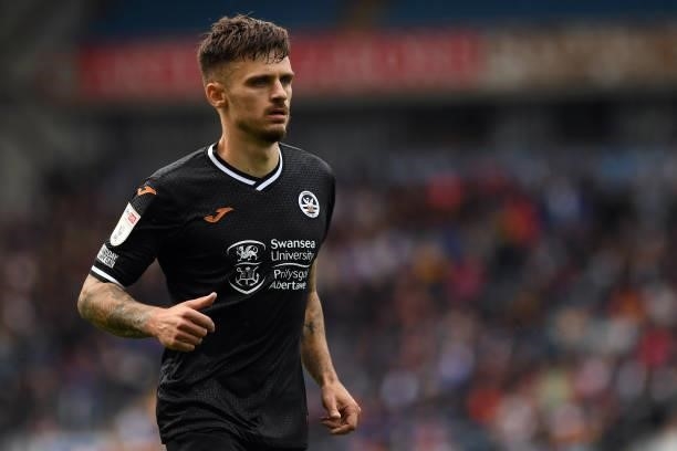 Jamie Paterson of Swansea City during the Sky Bet Championship match between Blackburn Rovers and Swansea City at Ewood Park on August 07, 2021 in...