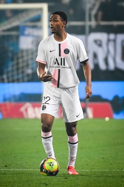 Abdou DIALLO of PSG during the Ligue 1 football match between Troyes and Paris at Stade de l'Aube on August 7, 2021 in Troyes, France.