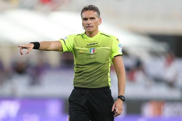 Massimiliano Irrati referee during the Pre-Season Friendly match between ACF Fiorentina v Espanyol at Artemio Franchi on August 7, 2021 in Florence,...