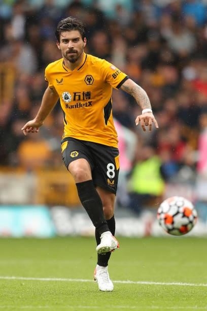 Ruben Neves of Wolverhampton Wanderers during the pre season friendly between Wolverhampton Wanderers and Celta Vigo at Molineux on August 7, 2021 in...