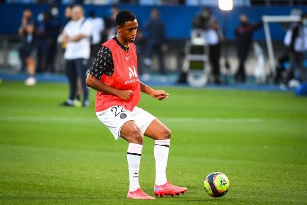 Abdou DIALLO of PSG during the Ligue 1 football match between Troyes and Paris at Stade de l'Aube on August 7, 2021 in Troyes, France.