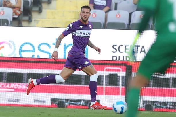Cristiano Biraghi of ACF Fiorentina in action during the Pre-Season Friendly match between ACF Fiorentina v Espanyol at Artemio Franchi on August 7,...