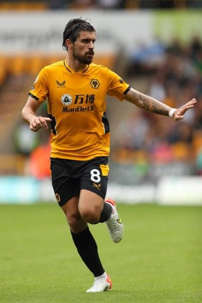 Ruben Neves of Wolverhampton Wanderers during the pre season friendly between Wolverhampton Wanderers and Celta Vigo at Molineux on August 7, 2021 in...