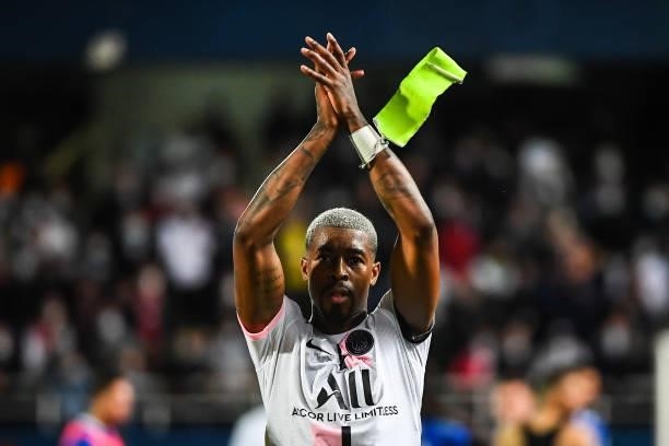 Presnel KIMPEMBE of PSG during the Ligue 1 football match between Troyes and Paris at Stade de l'Aube on August 7, 2021 in Troyes, France.