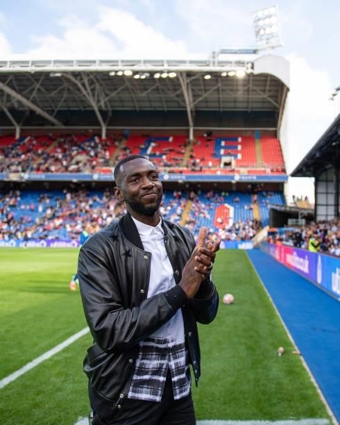 Former Crystal Palace player Yannick Bolasie during the Pre-Season Friendly between Crystal Palace and Watford at Selhurst Park on August 7, 2021 in...