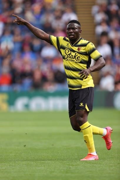 Peter Etebo of Watford during the Pre-Season Friendly between Crystal Palace v Watford at Selhurst Park on August 7, 2021 in London, England.
