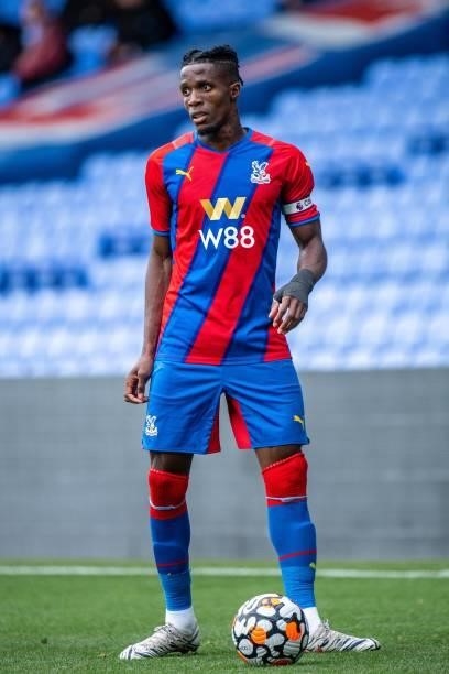 Wilfried Zaha of Crystal Palace during the Pre-Season Friendly between Crystal Palace and Watford at Selhurst Park on August 7, 2021 in London,...