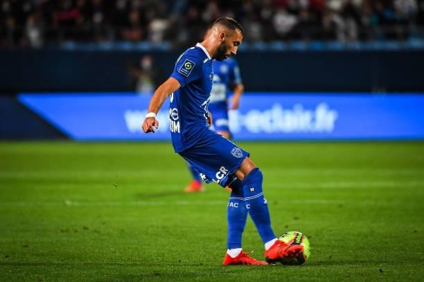 Florian TARDIEU of ESTAC Troyes during the Ligue 1 football match between Troyes and Paris at Stade de l'Aube on August 7, 2021 in Troyes, France.