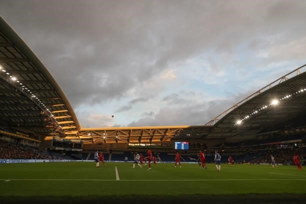 A general view during the Pre Season Friendly Match between Brighton & Hove Albion and Getafe at American Express Community Stadium on August 7, 2021...