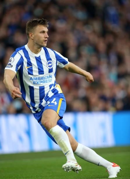Joel Veltman of Brighton during the Pre Season Friendly Match between Brighton & Hove Albion and Getafe at American Express Community Stadium on...