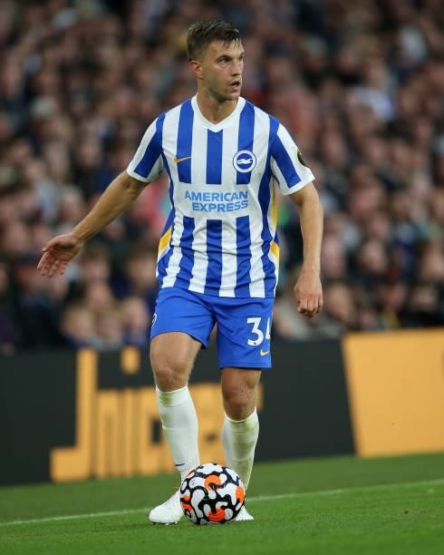 Joel Veltman of Brighton during the Pre Season Friendly Match between Brighton & Hove Albion and Getafe at American Express Community Stadium on...