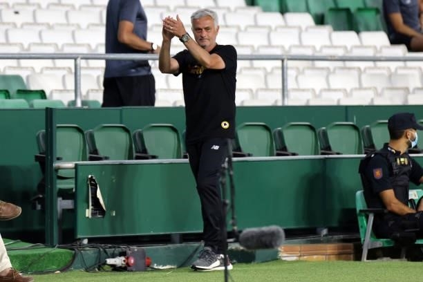 Jose Mourinho of AS Roma during the pre-season friendly match between Real Betis and AS Roma at Benito Villamarin in Seville, Spain, on August 7,...