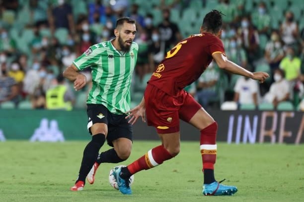 Borja Iglesias of Real Betis during the pre-season friendly match between Real Betis and AS Roma at Benito Villamarin in Seville, Spain, on August 7,...