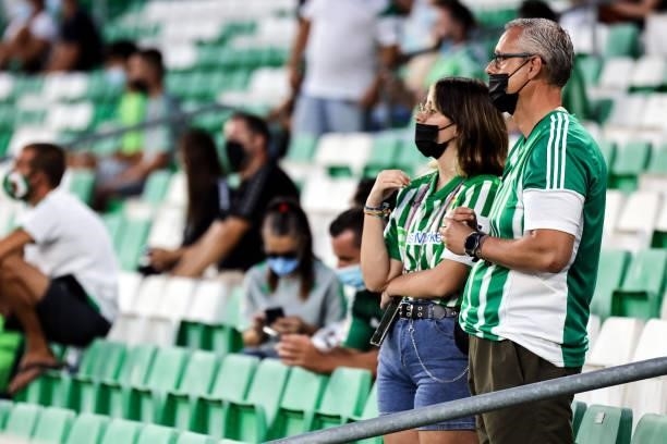 Supporters of Real Betis during the pre-season friendly match between Real Betis and AS Roma at Benito Villamarin in Seville, Spain, on August 7,...