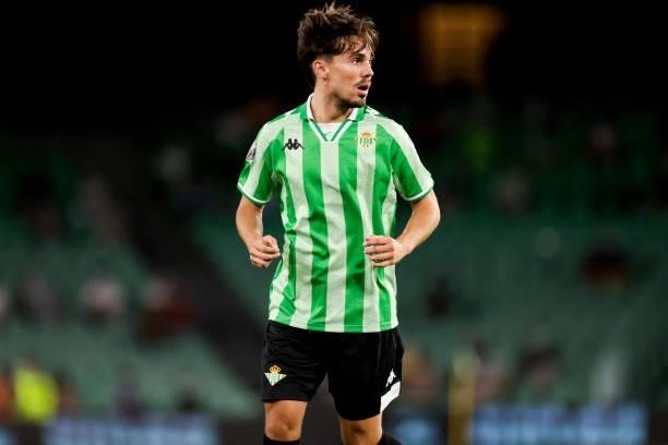 Rodri Sanchez of Real Betis during the Club Friendly match between Real Betis Sevilla v AS Roma at the Estadio Benito Villamarin on August 7, 2021 in...