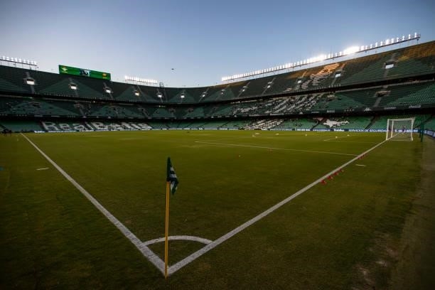 Stadium of Real Betis during the Club Friendly match between Real Betis Sevilla v AS Roma at the Estadio Benito Villamarin on August 7, 2021 in...