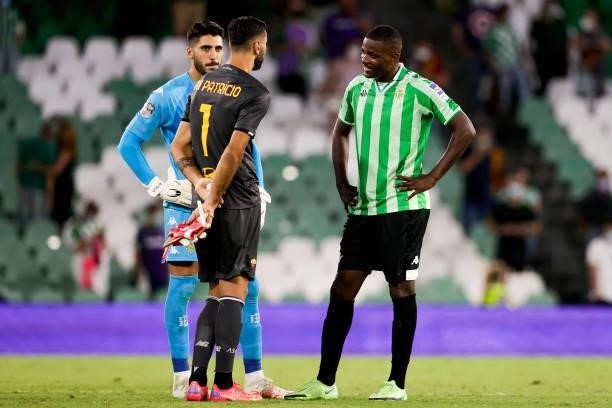 Rui Silva of Real Betis, Rui Patricio of AS Roma, William Carvalho of Real Betis during the Club Friendly match between Real Betis Sevilla v AS Roma...