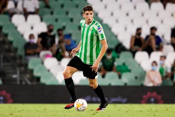 Edgar Gonzalez of Real Betis during the Club Friendly match between Real Betis Sevilla v AS Roma at the Estadio Benito Villamarin on August 7, 2021...