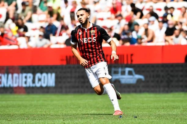 Amine GOUIRI of Nice during the Ligue 1 football match between Monaco and Nantes at Stade Louis II on August 8, 2021