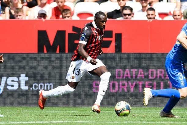 Hassane KAMARA of Nice during the Ligue 1 football match between Monaco and Nantes at Stade Louis II on August 8, 2021