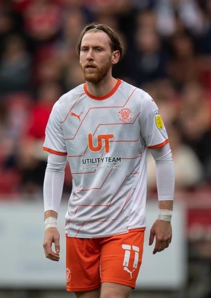 Blackpool's Josh Bowler during the Sky Bet Championship match between Bristol City and Blackpool at Ashton Gate on August 7, 2021 in Bristol, England.