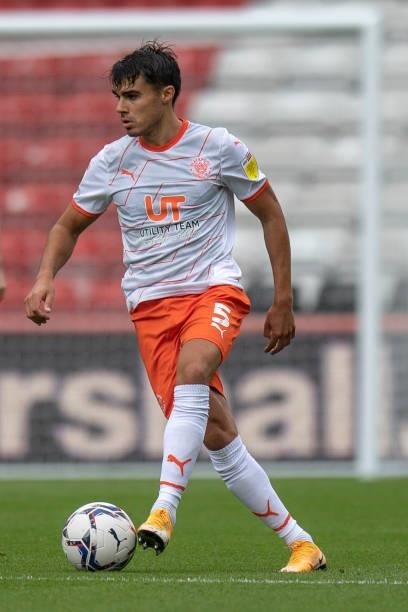 Blackpool's Reece James during the Sky Bet Championship match between Bristol City and Blackpool at Ashton Gate on August 7, 2021 in Bristol, England.